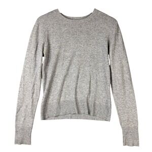 Hillard & Hanson Gray 100% Cashmere Crew Neck Pullover Sweater Womens Medium